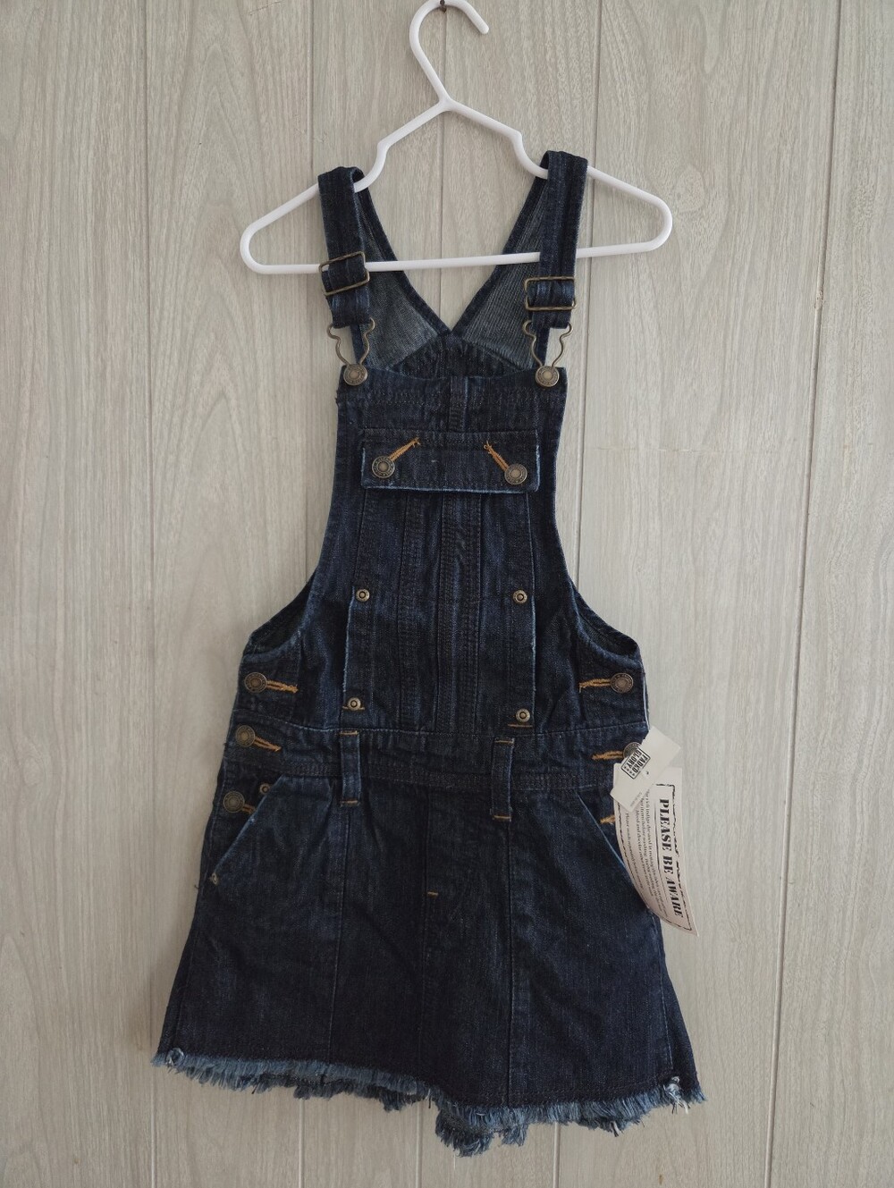 NWT Faded Glory Denim Pleated Skirt Overall Dress Size 6